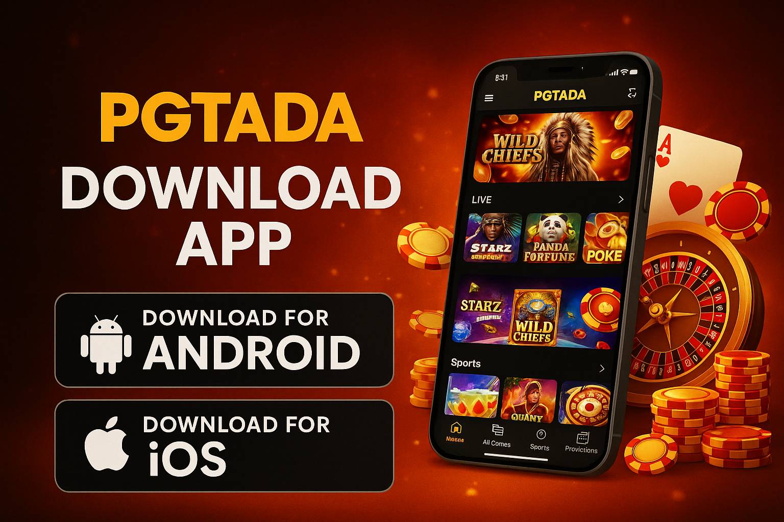 Baixar o PGTADA Cassino App